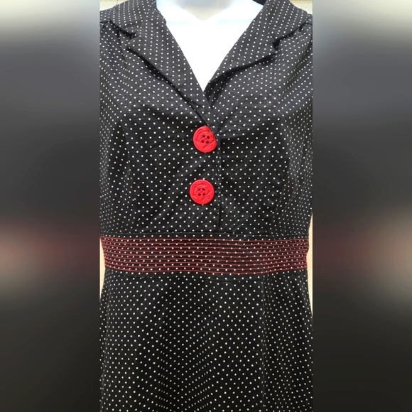 Ruby Rox / Pin Up Polka Dot Dress / Size 9 Juniors - Picture 2 of 10